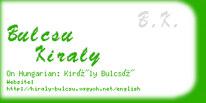 bulcsu kiraly business card